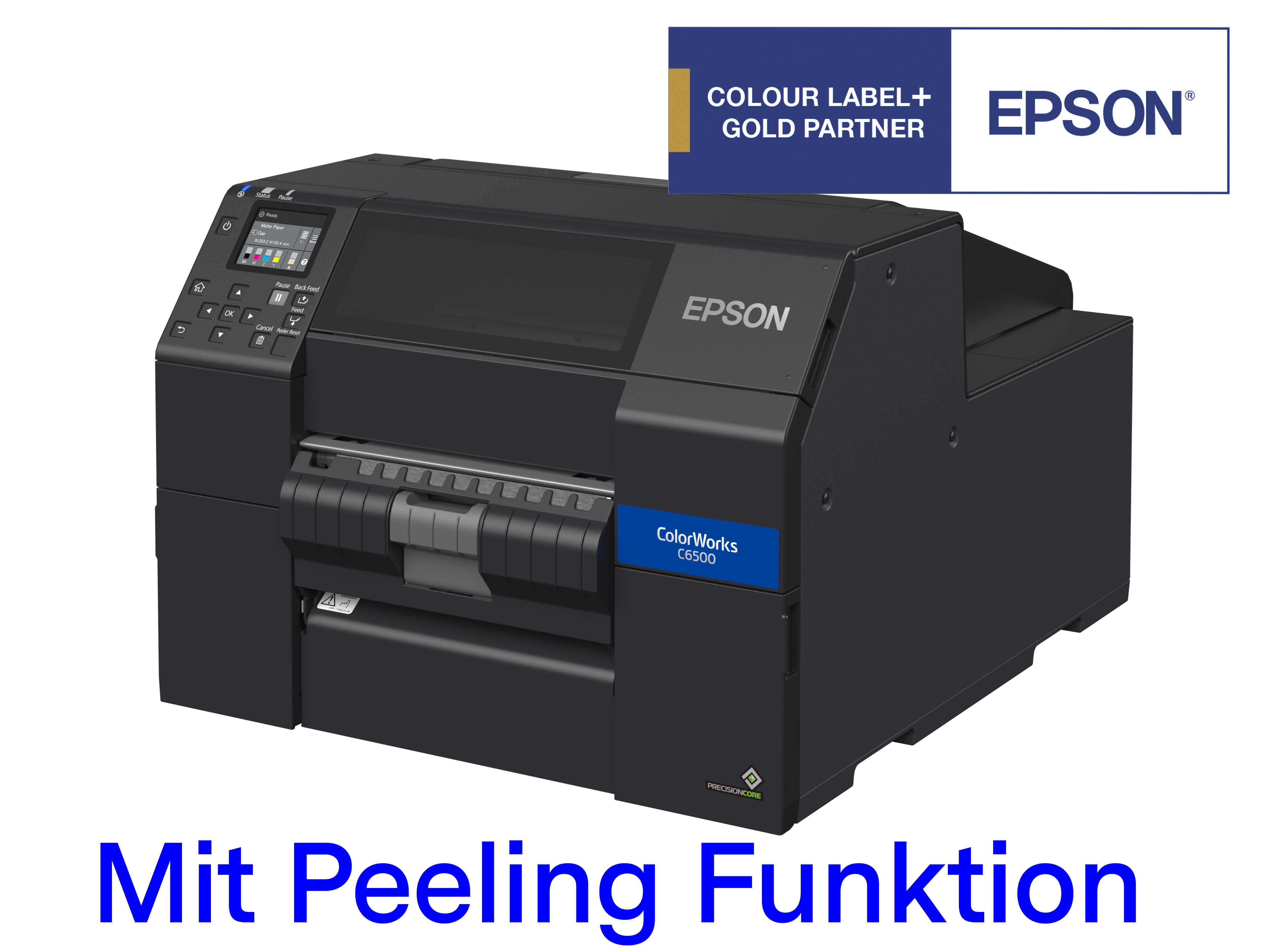 Epson C6500Pe, 8''(bk) Farbetikettendrucker mit Peeler